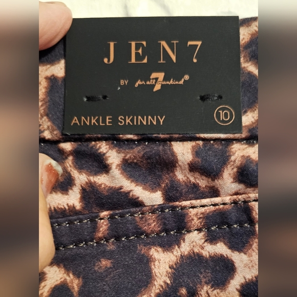 JEN7 Mankind Leopard Print Ankle Skinny Leg Women's Jeans NWT 10 - Picture 5 of 7